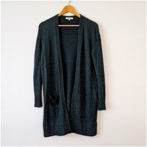 Madewell forest green midi cardigan